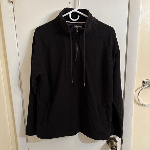 Men's Collection By Michael Strahan Quarter Zip Sweater Medium Black - Picture 1 of 3